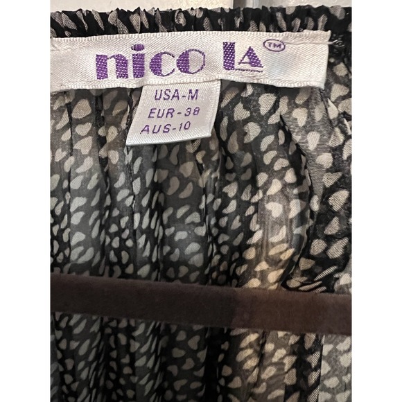 Nico La Black White Chiffon Lined Dress Womens Medium - Picture 2 of 4